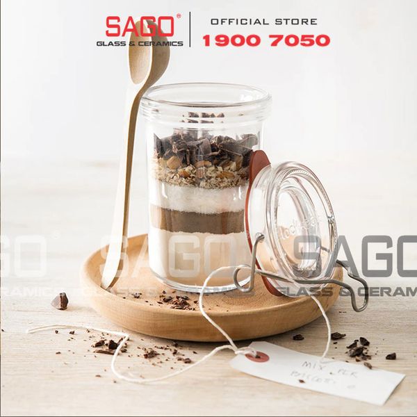  Luigi Bormioli 11962 - Hũ thủy tinh Pha Lê Luigi Bormioli LOCK EAT TERRINA CTAPPO Crystal Glasses 350ml | Nhập Khẩu Italy 