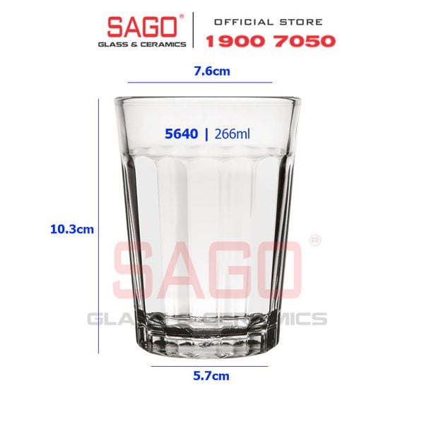  LIBBEY 15640 - Ly Thủy Tinh Libbey Paneled Tumbler Juice 266ml | Thủy Tinh Cao cấp 