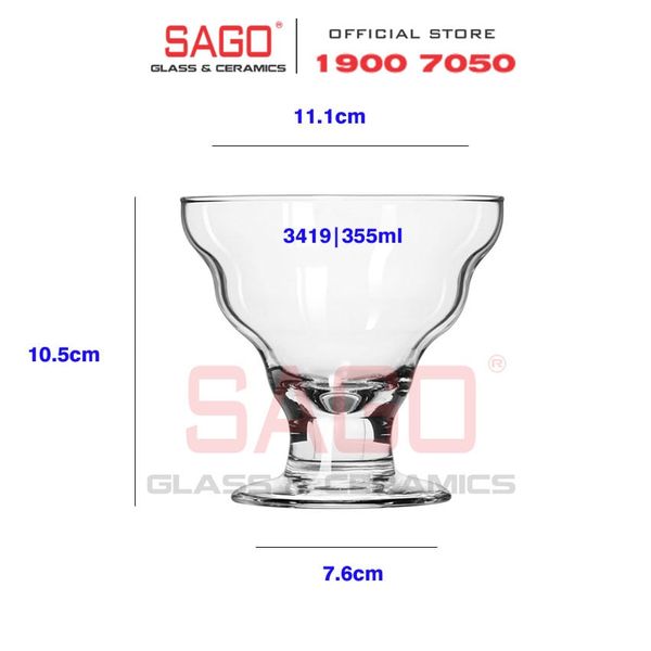  LIBBEY 3419 - Ly Thủy Tinh Libbey Splash 12 Oz Dessert 355ml | Nhập Khẩu USA 