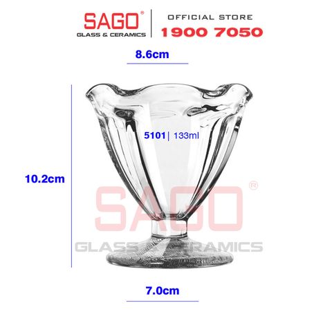 LIBBEY 5101 - Ly thủy tinh Libbey Fountainware Tulip Sundae 133ml | Nhập Khẩu E.U 