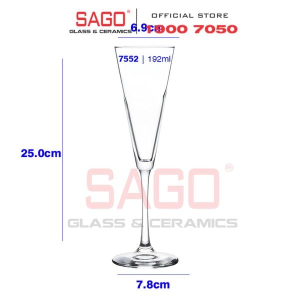  LIBBEY 7552 - Ly Thủy Tinh Libbey Vina Trumpet Flute 192ml | Nhập Khẩu E.U 