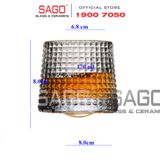  Deli KB148A - Ly Thủy Tinh Deli Whisky Rock 170ml | Sọc Caro , Thủy Tinh Cao Cấp 