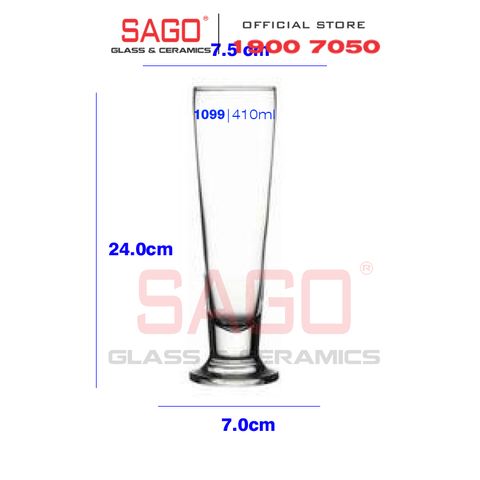  Pasabahce 41099 - Ly Thủy Tinh Pasabahce Cin Cin Footed Pilsner 410ml | Nhập Khẩu Thổ Nhĩ Kỳ 