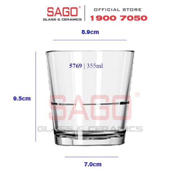  LIBBEY 15769 - Ly Thủy Tinh Libbey Stacking Dof 12 Oz 355ml | Thủy Tinh Cường Lực Nhập khẩu U.S 