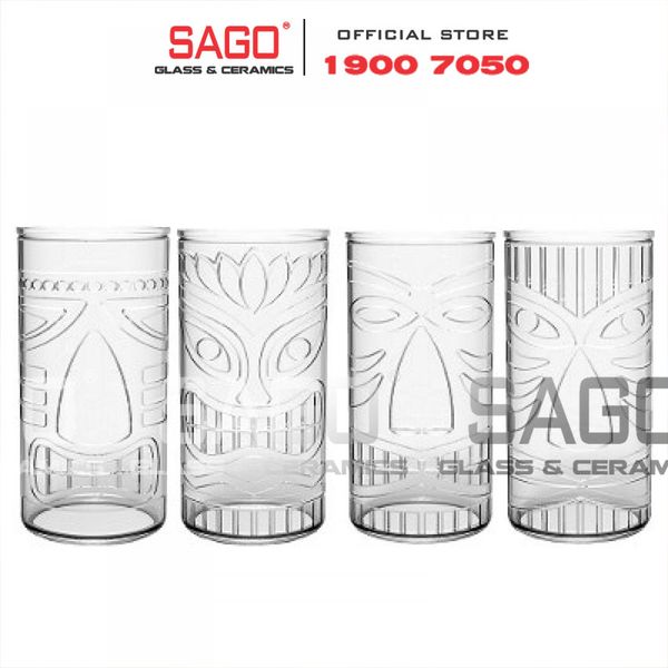  LIBBEY 992038 - Ly Thủy Tinh Libbey Tiki Gods Mixed 490ml | Nhập Khẩu E.U 