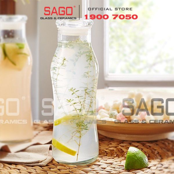  LIBBEY 701 - Bình Nước Thủy Tinh Libbey Trend Swerve Bottle With Lid 565ml | Thủy Tinh Cao Cấp 