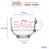  Deli ZB322 - Ly Thủy Tinh Deli Cup Mug Glass 440ml | Thủy Tinh Cao Cấp 