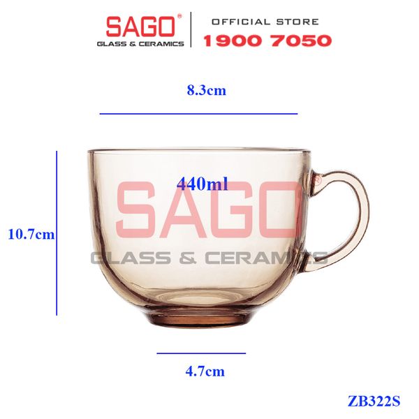  Deli ZB322S - Ly Thủy Tinh Deli Cup Mug Amber Glass 440ml | Thủy Tinh Cao Cấp 