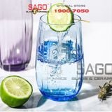  Deli JS5139-1B - Ly Thủy Tinh Deli Linka Blue Hight Ball Glass 510ml | Thủy Tinh Cao Cấp 