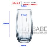  Deli JS5139-1B - Ly Thủy Tinh Deli Linka Blue Hight Ball Glass 510ml | Thủy Tinh Cao Cấp 