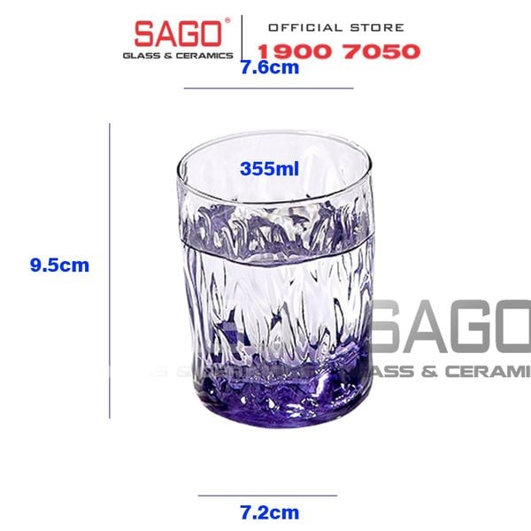  DELI JS5179P - Ly Thủy Tinh Deli Sogente Pink Rock glass 355ml | Thủy Tinh Cao Cấp 