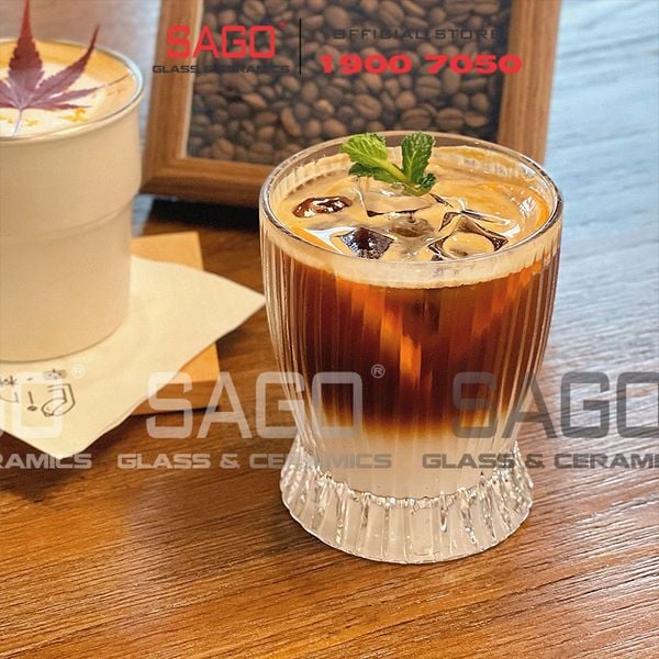 Deli DSKB162-1A - Ly Thủy Tinh Deli Stripes Rock Glass 280ml | Thủy Tinh Cao Cấp 