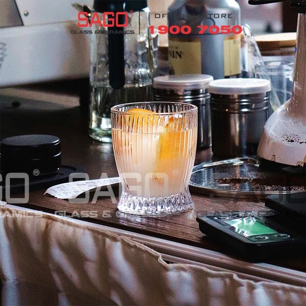  Deli DSKB162-1A - Ly Thủy Tinh Deli Stripes Rock Glass 280ml | Thủy Tinh Cao Cấp 