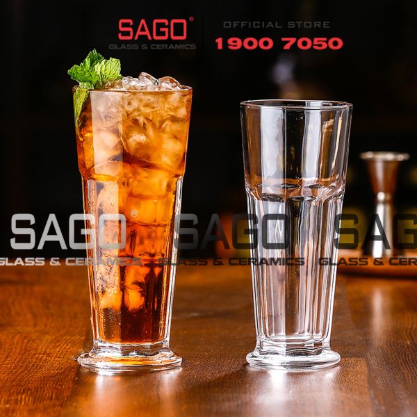  INS 82192 - Ly Thủy Tinh Sọc INS Gibraltar Beverage 370ml | Thủy Tinh Cao Cấp 