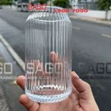  Deli JS5177B - Ly Thủy Tinh Sọc Deli Strip Can Glass 460ml | Thủy Tinh Cao Cấp 