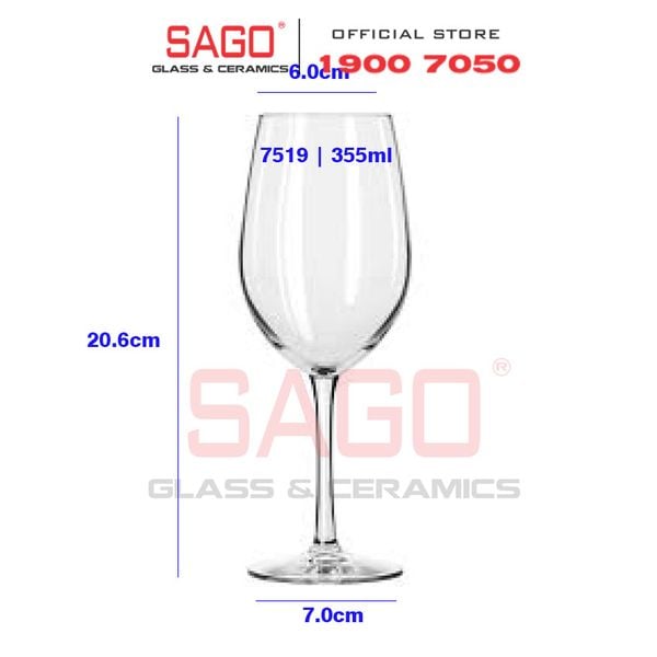  LIBBEY 7519 - Ly Thủy Tinh Libbey Vina Wine 355ml | Nhập Khẩu USA 