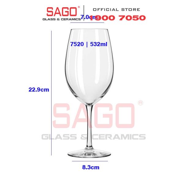  LIBBEY 7520 - Ly Thủy Tinh Libbey Vina Wine 532ml | Nhập Khẩu USA 