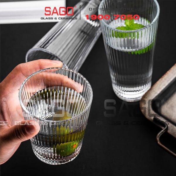  King Dealay H017 - Ly Thủy Tinh King Dealay studio Rock Glass 250ml | Thủy tinh Cao Cấp 