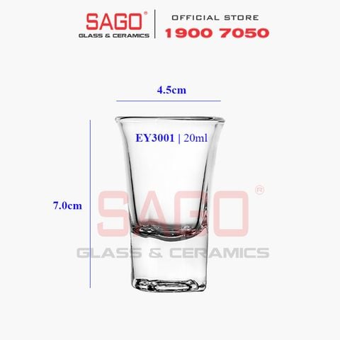  Deli EY3001 - Ly Thủy Tinh Deli Shot 20ml | Thủy Tinh Cao Cấp 