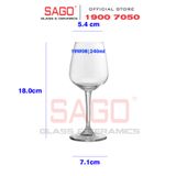  Ocean 1019W08 - Ly Thủy Tinh Ocean Lexington White Wine 240ml | Nhập Khẩu Thái Lan 