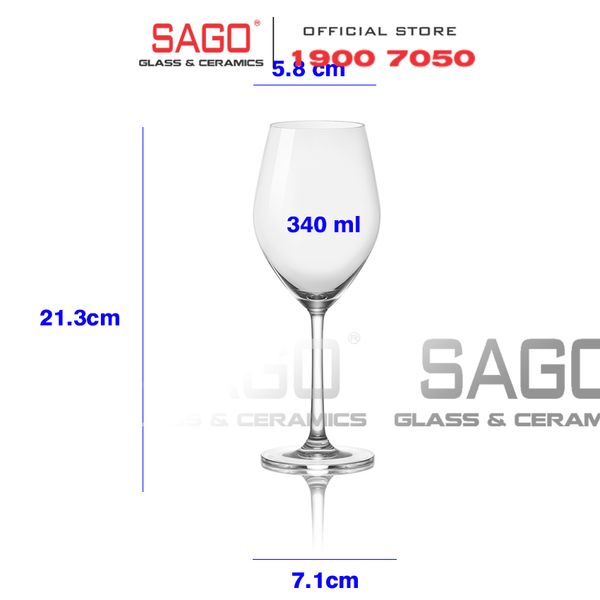 Ocean 1026W12 - Ly Thủy Tinh Ocean Santé White Wine 340ml | Nhập Khẩu Thái Lan 