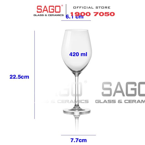  Ocean 1026R15 - Ly Thủy Tinh Ocean Santé Red Wine 420ml | Nhập Khẩu Thái Lan 