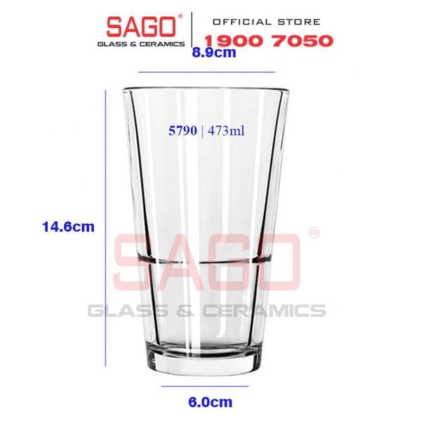  LIBBEY 15790 - Ly Thủy Tinh Libbey Stacking Mixing Glass 473ml  | Thủy Tinh Cường Lực Nhập Khẩu U.S 