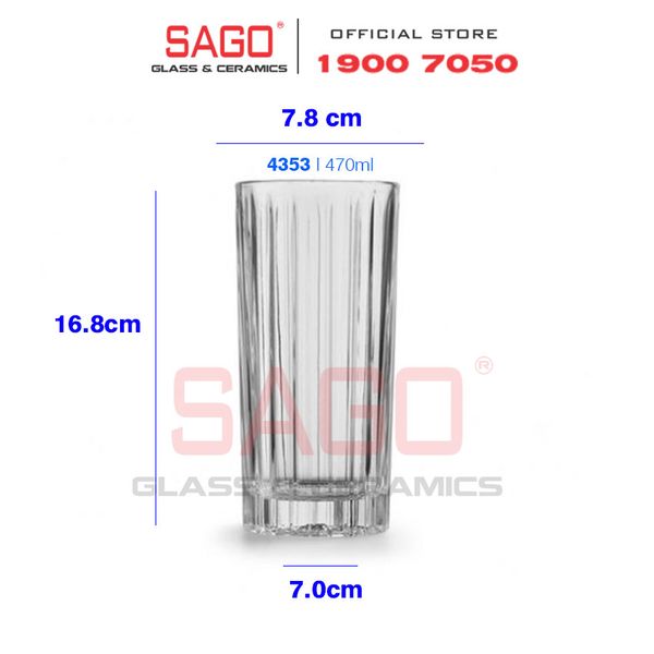  LIBBEY 824353 - Ly Thủy Tinh Libbey Flashback Hi Ball 470ml | Nhập Khẩu E.U 