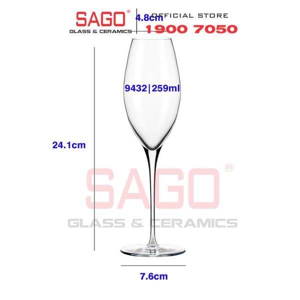  LIBBEY 9432 - Ly Thủy Tinh Libbey Rivere Flute 8.75 Oz 259ml | Nhập Khẩu USA 