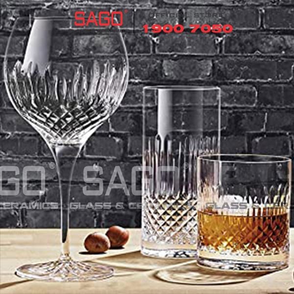  Luigi Bormioli 12770/02 - Ly thủy tinh Pha Lê Luigi Bormioli Tumbler Diamante Bevera Crystal Glasses 480ml | Nhập Khẩu Italy 