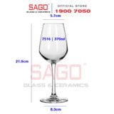  LIBBEY 7516 - Ly Thủy Tinh Libbey Vina Diamond Tall Wine 370ml | Nhập Khẩu USA 