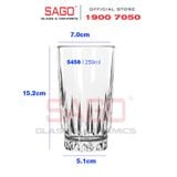  LIBBEY 15456 - Ly thủy tinh Cao Cấp Libbey Winchester DuraTuff Hi Ball 259ml | Nhập Khẩu USA 