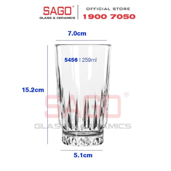  LIBBEY 15456 - Ly thủy tinh Cao Cấp Libbey Winchester DuraTuff Hi Ball 259ml | Nhập Khẩu USA 