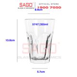  LIBBEY 15747 - Ly Libbey Gibraltar Twist Beverage 355ml | Thủy Tinh Cường Lực Cao Cấp 