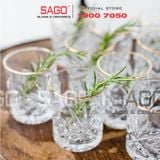  LIBBEY 929348 - Ly Thủy Tinh Cao Cấp Libbey HOBSTAR Color D.O.F Gold Rim 355ml | Nhập Khẩu E.U 