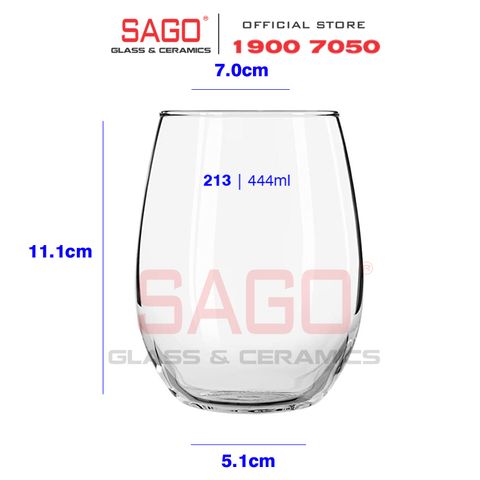  LIBBEY 213 - Ly Thủy Tinh Libbey Stemless wine 444ml | Nhập Khẩu E.U 