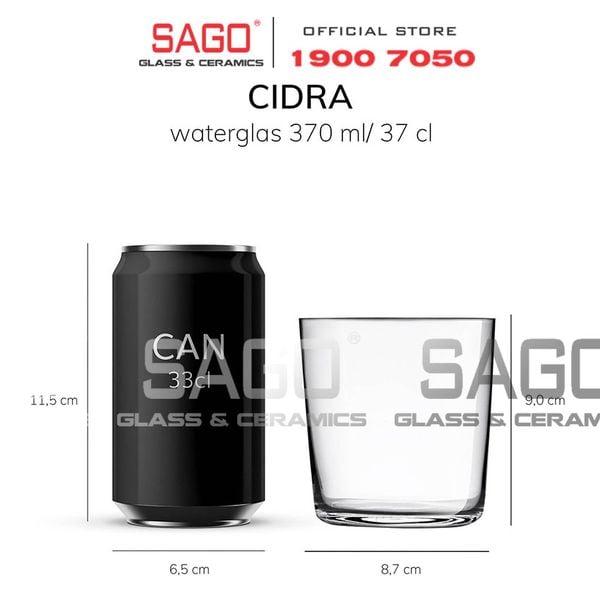  LIBBEY 250107 - Ly Thủy Tinh Libbey Cidra Water 370ml | Nhập Khẩu E.U 