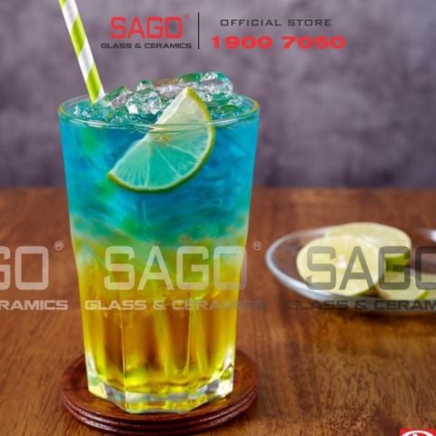  Lucky 10003 - Ly Thủy Tinh Lucky Sọc Khía Trung 420ml | Nhập Khẩu Thái Lan 