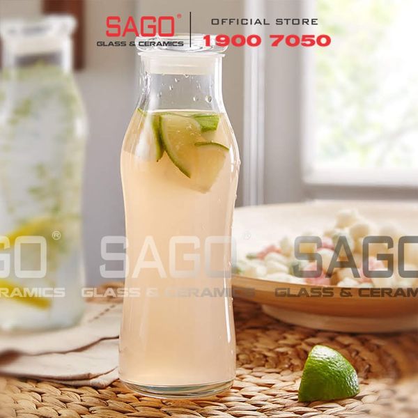  LIBBEY 701 - Bình Nước Thủy Tinh Libbey Trend Swerve Bottle With Lid 565ml | Thủy Tinh Cao Cấp 