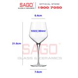  LIBBEY 9322 - Ly Thủy Tinh Libbey Prism 13 Oz Wine 384ml | Nhập Khẩu USA 