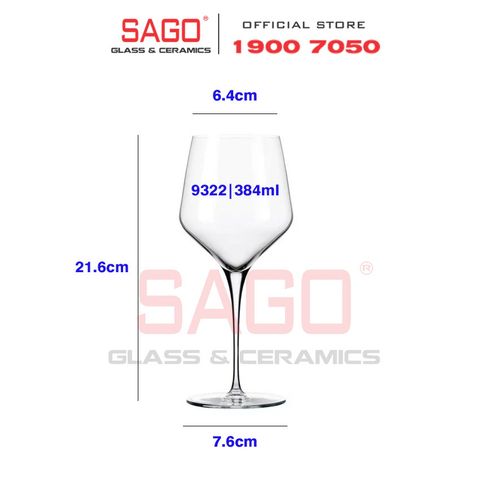  LIBBEY 9322 - Ly Thủy Tinh Libbey Prism 13 Oz Wine 384ml | Nhập Khẩu USA 