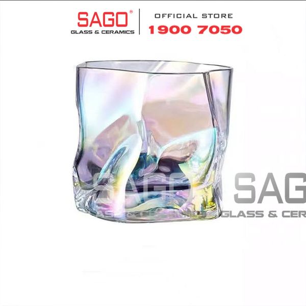  Deli ES7040HC - Ly Thủy Tinh Deli Apple Green Wave Shiny Whisky Glass 280ml | Thủy Tinh Cao Cấp 