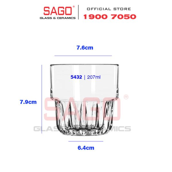  LIBBEY 15432 - Ly Thủy Tinh Cường Lực Libbey Everest Duratuff Rocks 207ml | Nhập Khẩu E.U 