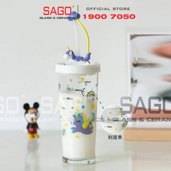  Luminarc Q3808/Q3809/Q3810 - Ly Thủy Tinh Chia Vạch Luminarc Lille Scale 425ml | Đổi Màu khi Nhiệt độ Nóng lên , An Toàn cho Bé 