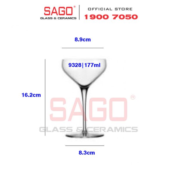  LIBBEY 9328 - Ly Thủy Tinh Libbey Master Reserve Prism Coupe 177ml | Nhập Khẩu USA 