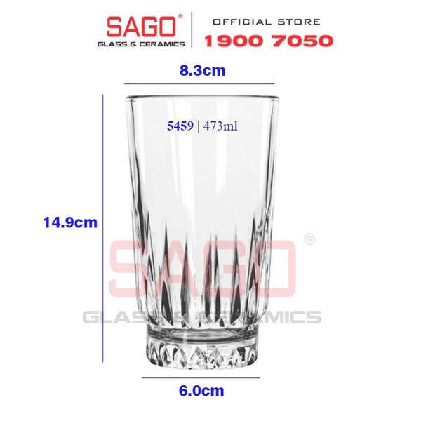  LIBBEY 15459 - Ly thủy tinh Cao Cấp Libbey Winchester DuraTuff Cooler 473ml | Nhập Khẩu USA 