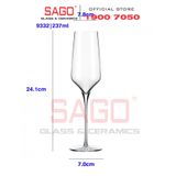  LIBBEY 9332 - Ly Thủy Tinh Libbey Prism 8 Oz Flute 237ml | Nhập Khẩu USA 