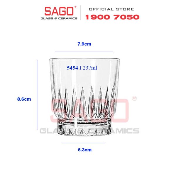  LIBBEY 15454 - Ly Thủy Tinh Libbey Winchester Dura Tuff Rock 237ml | Nhập Khẩu U.S 