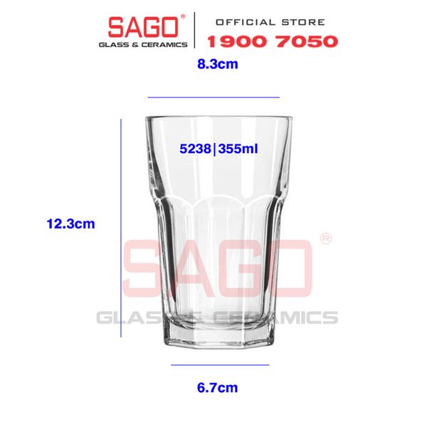  LIBBEY 15238 - Ly Thủy Tinh Cường Lực Libbey Gibraltar Beverage DuraTuff 355ml | Thủy Tinh Cao Cấp 