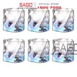  Deli ES7040HC - Ly Thủy Tinh Deli Apple Green Wave Shiny Whisky Glass 280ml | Thủy Tinh Cao Cấp 